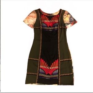 Ranna Gill Anthropologie Fan Vignette Mix Media Embroidered Shift Dress 2